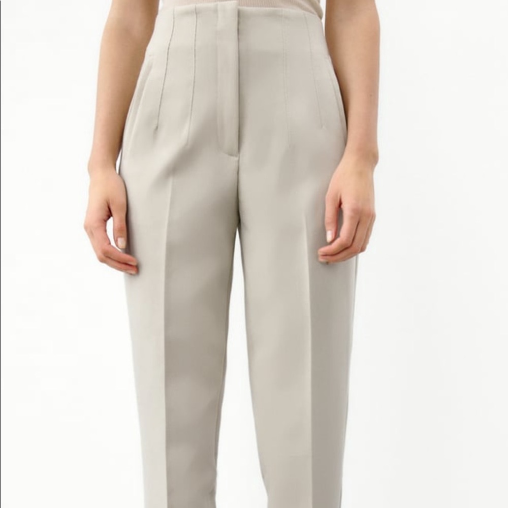 Zara High-Waisted pants in Oyster White